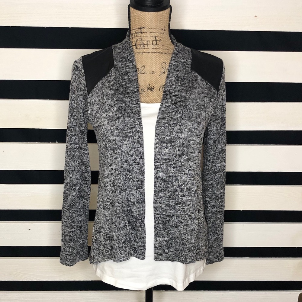 Epic Threads Grey Sweater with Leather Accents